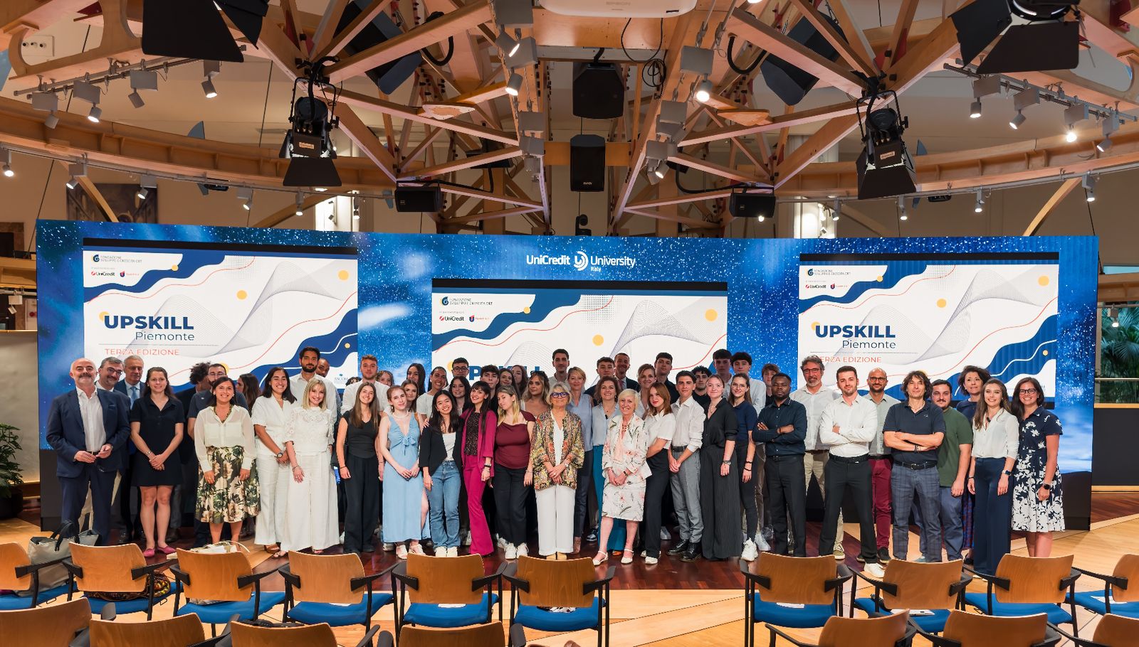 Evento Upskill Piemonte — foto di gruppo con partecipanti e partner
